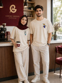 تیشرت ست کاپلی گلدوزی باکسی طرح زوتوپیا جنس دونخ لاکرا مچینست